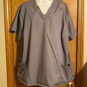 Jaanuu women’s plus size 3X gray scrub top